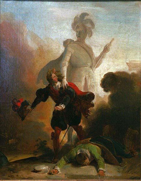 Alexandre-Evariste Fragonard Don Juan and the statue of the Commander oil painting image
